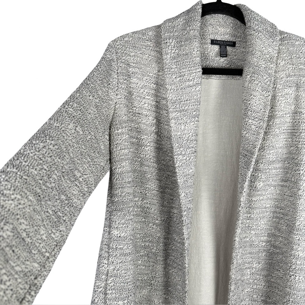 Eileen Fisher Speckled Grey Organic Cotton Blend Cardigan Blazer – Size PS - Picture 4 of 10